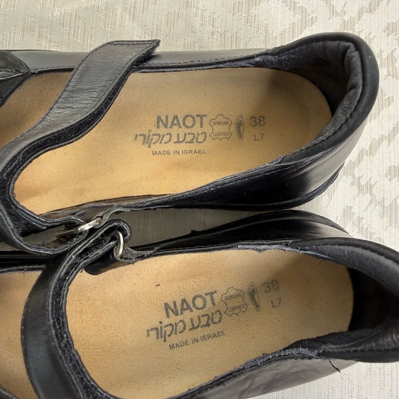 Naot Black Leather Women's Mary Jane Comfort Shoes Size 38/ 7/7.5 US - Picture 5 of 9